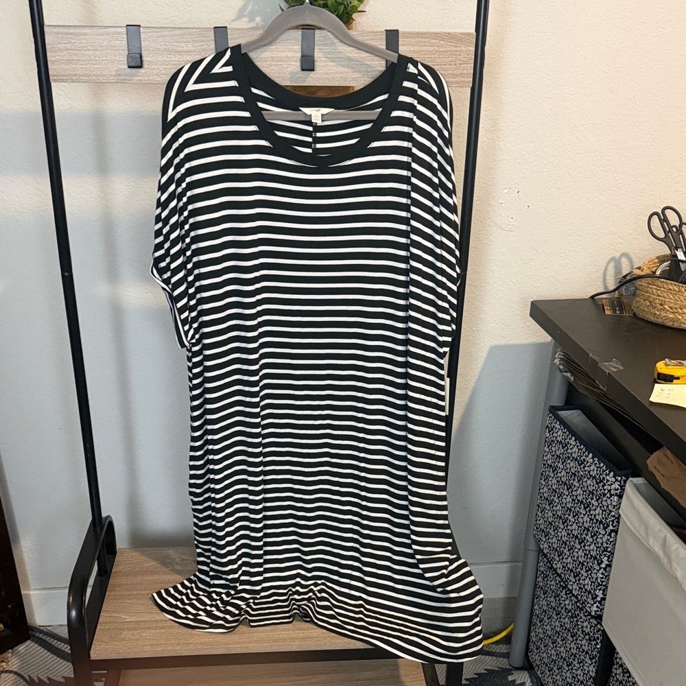 Terra & Sky Navy and White Striped Top